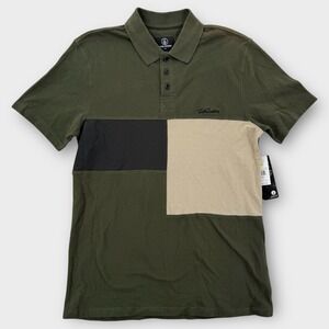 Volcom Stoney‎ Baloney Polo Shirt Mens Small Short Sleeve Colorblock Green NEW